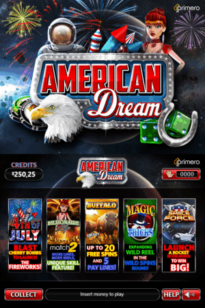 American Dream by Primero — 5-in-1 Multi-Game Board (Machine Sold Separately)