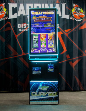 43” Curved Screen Wood Cabinet - Monitor Included